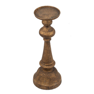 English Elm D6x17.5" Alastair Triumph Candle Holder — Antiqued Bronze, Statuesque Medieval Design for Tablescape W2078P390749
