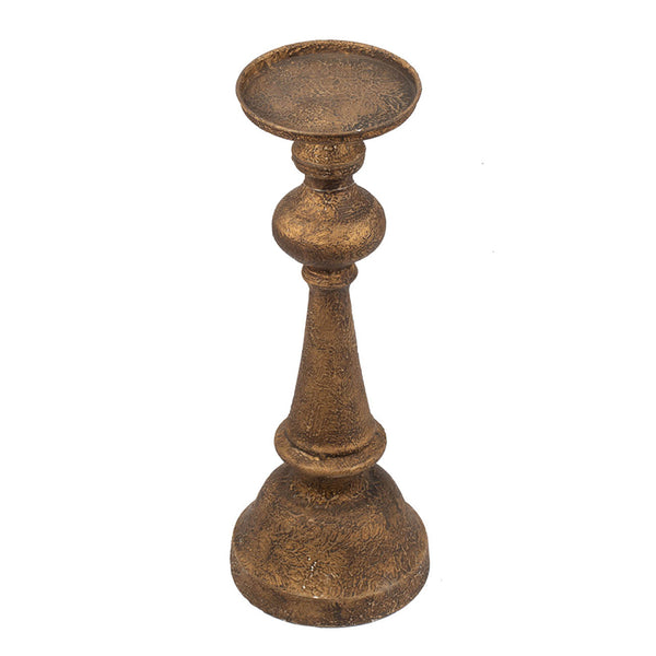 English Elm D6x17.5" Alastair Triumph Candle Holder — Antiqued Bronze, Statuesque Medieval Design for Tablescape W2078P390749