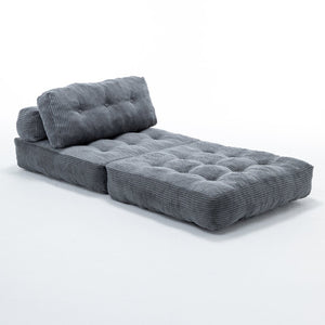 English Elm Folding Floor Sofa Bed Convertible Lounge Chair with Shredded Foam Fill for Bedroom Dark Gray W2200P442794