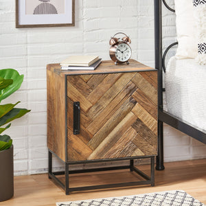 English Elm Christopher Knight Home® - NIGHT Handcrafted Recycled Wood Nightstand with Zig-Zag Slat, Iron Frame, Boho Storage Charm 68579.00