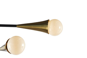 Sunpan ELZA Sputnik Chandelier - Modern Adjustable Black and Brass Fixture for Dining or Living Spaces 105707