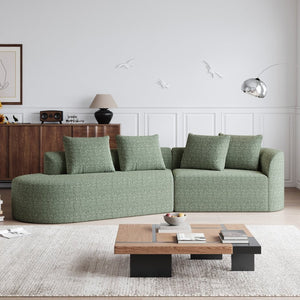 English Elm Modern Oversized Sectional Sofa - 112-Inch Chenille Cloud Couch With 4 Pillows For Ultimate Comfort P1 W834P323321-GIGA