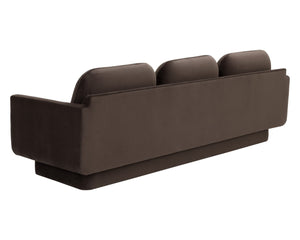 Sunpan EVERTON Sofa - Retro-Inspired Meg Dark Brown Design with Plush Cushions for Ultimate Comfort 111511