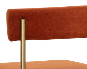 Sunpan Seneca Dining Chair Set of 2 - Modern Open Back Design with Stylish Steel Frame for Contemporary Homes Antique Brass / Danny Rust