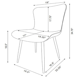 English Elm Grant Grey Extendable 5 Piece Dining Set with Upholstered Chairs and Metal Legs B062S01562