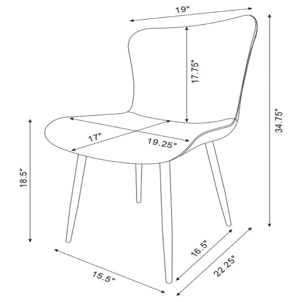 English Elm Grant Grey Extendable 5 Piece Dining Set with Upholstered Chairs and Metal Legs B062S01562