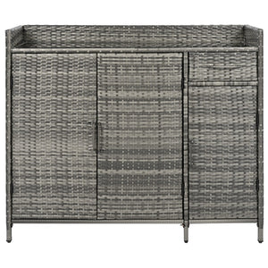 English Elm K&k Outdoor Wicker Bar Cabinet with Tempered Glass Top Adjustable Shelving and Drawer Grey N707P233745G