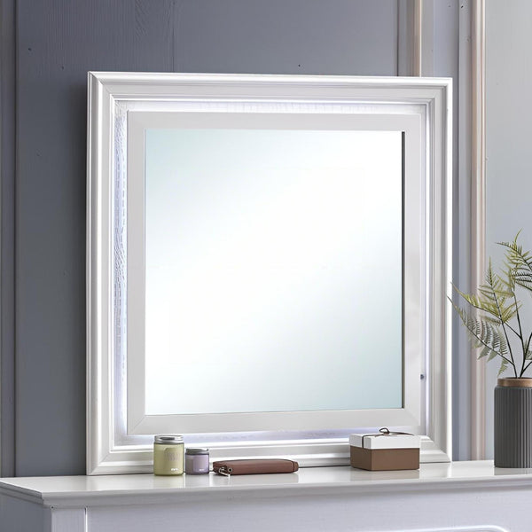 English Elm Verona Pearl White Wall Mirror for Lorana Collection Dresser – Low-Distortion Glass, Lightweight Elegance B078P384071