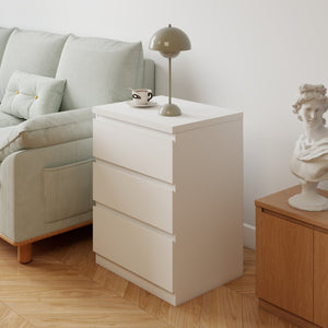 English Elm 19.7-inch Matte Finish Nightstand with Touch Release Drawers for Minimalist Bedrooms White W3151P407888