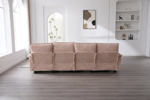 English Elm United We Win 106" U-Shaped Sectional Sofa - Comfy Chenille Cloud Couch With Usb Ports & Storage Ottoman W1568S00231-GIGA