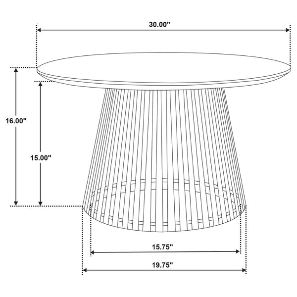 English Elm Diana Solid Mango Wood Round Coffee and End Table Set with Slatted Bases B062S01679