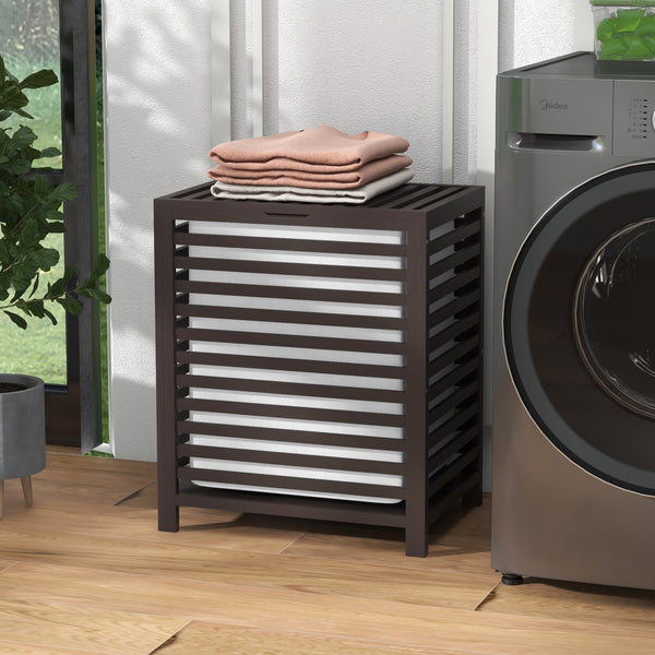 English Elm HOMCOM Slim Bathroom Storage Cabinet Narrow Freestanding Organizer with Drawers & Hidden Compartments Coffee W2225P200754