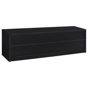 English Elm O'brien Matte Black 78 Inch Media Console with Three Drawers and Wire Management B062P451722