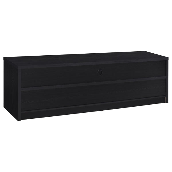 English Elm O'brien Matte Black 78 Inch Media Console with Three Drawers and Wire Management B062P451722