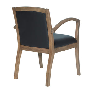 OSP Home Furnishings Napa Urban Walnut Reception Chair Bonded Leather Cushioned Seat for Executive Offices Black NAP97URB-EC3