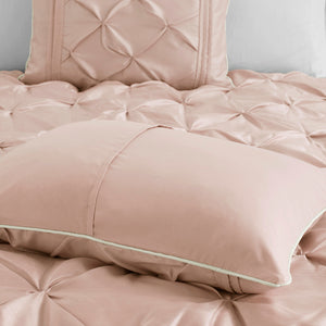 English Elm 7 Piece Tufted Comforter Set In Soft Blush - Cal King, Cozy Bedding With Decorative Pillows & Shams B03597046