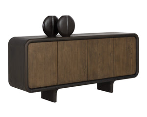 Sunpan Pascoe Sideboard - Elegant Oak Wood Design With Rounded Silhouette & Ample Storage For Your Home Brown Wood 112036