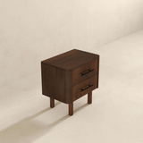 English Elm Ashcroft Furniture - Logan Mid Century Modern Walnut Nightstand Bed Side Tables With 2 Drawers