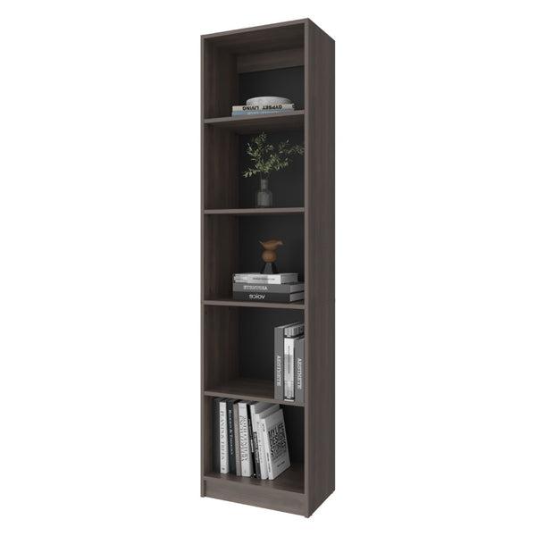 English Elm Stained Walnut Bookcase - Elegant Open Shelving Unit With 5 Tiers For Stylish Storage & Display B062P323168-GIGA