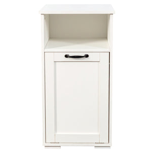 English Elm Laundry Cabinet with Removable Liner Bag, Space-Saving Divided Organizer for Dorms, Apartments, Tidy Storage W331P365071
