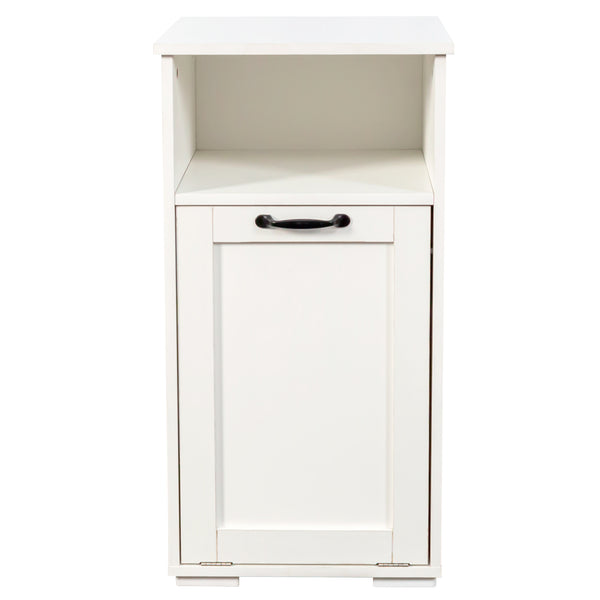 English Elm Laundry Cabinet with Removable Liner Bag, Space-Saving Divided Organizer for Dorms, Apartments, Tidy Storage W331P365071