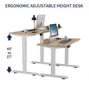 English Elm 55"×24" Electric Sit Stand Desk Steel Frame with Memory Presets and Usb-c Charging Port Oak W614P376317