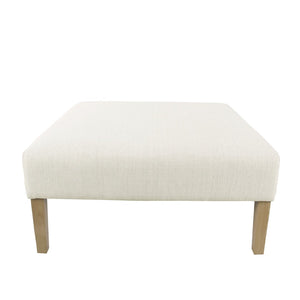English Elm Dan Woven Cream Upholstered Ottoman Coffee Table with Hardwood Legs for Living Room B056P416999