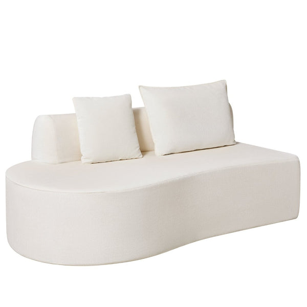 English Elm 138.6" Curved Modular Sectional Sofa Low Profile High Density Foam Living Room Lounge Beige N767P366006B