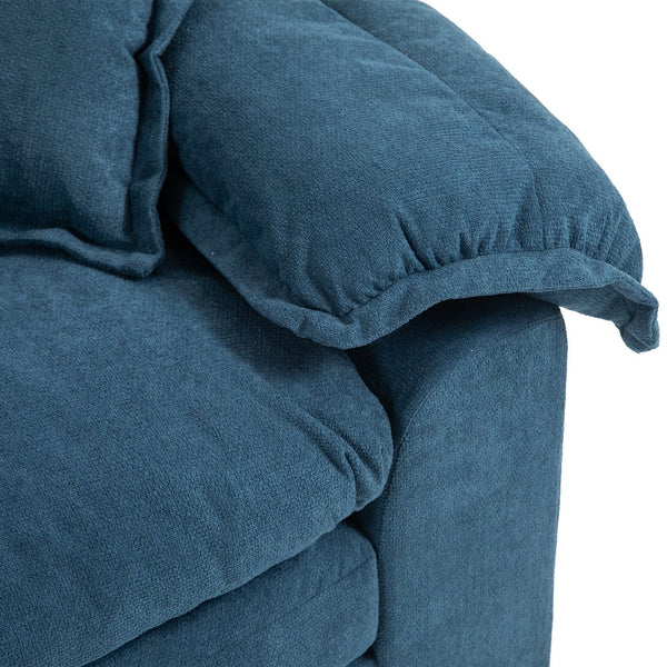 English Elm 84" Chenille Sofa Loveseat with Memory Foam & Pocket Springs, Plush Dual-Layer Comfort, Sturdy Frame Blue W676S00010