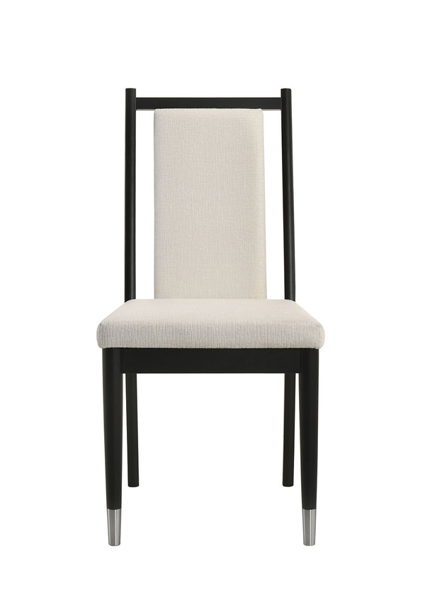 English Elm Contemporary Northall Arm Chair with Sleek Upholstery and Minimalist Profile for Modern Dining Spaces Black,White 42 L x 20 W x 10 H B2741P404846