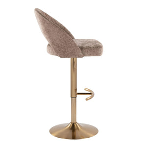 English Elm Adjustable Velvet Swivel Barstools with Chrome Base for Kitchen or Home Bar Set of 2 B202S01998
