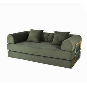 English Elm 2-in-1 Foldable Cloud Sofa Bed Plush Faux Fur Memory Foam Sleeper for Apartments W3422S00005