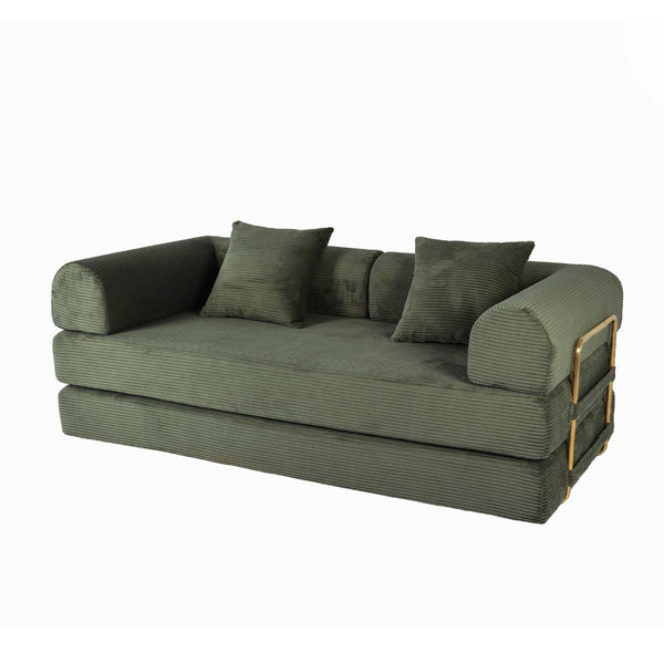 English Elm 2-in-1 Foldable Cloud Sofa Bed Plush Faux Fur Memory Foam Sleeper for Apartments W3422S00005