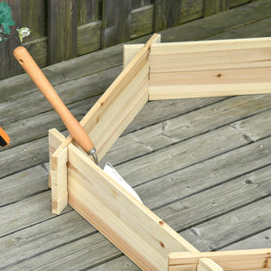 English Elm Outsunny Hexagon Wooden Raised Garden Bed – Tool-Free Assembly, Natural Fir Planter For Herbs & Veggies W2225P174419-GIGA