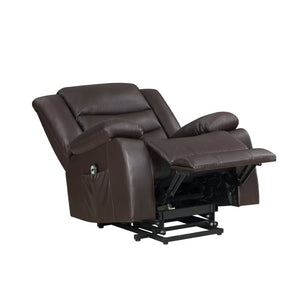 English Elm Modern Power Lift Recliner Chair Faux Leather Upholstery Standing Assist Living Room Dark Brown B011P202514