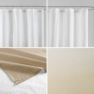JLA Home Madison Park - Ombre Embossed Seersucker Shower Curtain — Textured Gradient Design, Machine Washable, 72"x72" Taupe MP70-7541