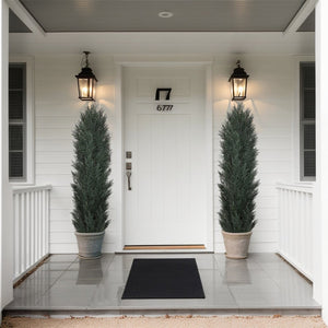 English Elm 5ft Faux Cypress Trees Set of 2 Realistic Tall Greenery for Entryway or Patio W2945P322224