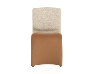 Sunpan DUNNINGTON Dining Chair - Modern Elegance with Textured Upholstery and Sleek Metal Support Design Brown 112873