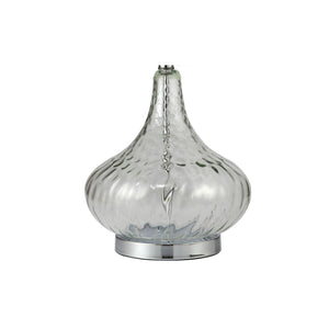 English Elm 24.5" Leann Glass Table Lamp - Clear Glass Column With Chrome Base, Perfect For Modern Décor & Lighting B072116093