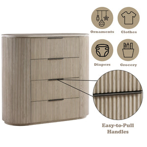English Elm Leanna Four Drawer Oak Veneer Chest with Felt Lined Jewelry Tray for Bedroom B2756P506267