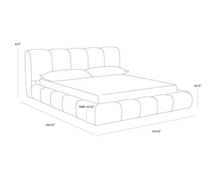 Sunpan OLENA Bed - King Size - Luxurious Modern Upholstered Centerpiece with Plush Cushioning & Support Taupe 112526