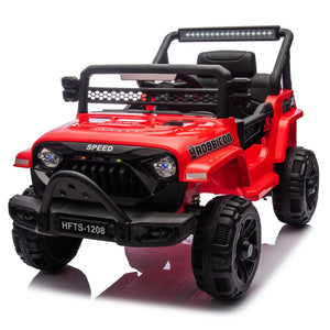 English Elm 12v Kids Electric Ride on Truck with Parental Remote Four Wheel Suspension and Led Lights Red W1578P187461