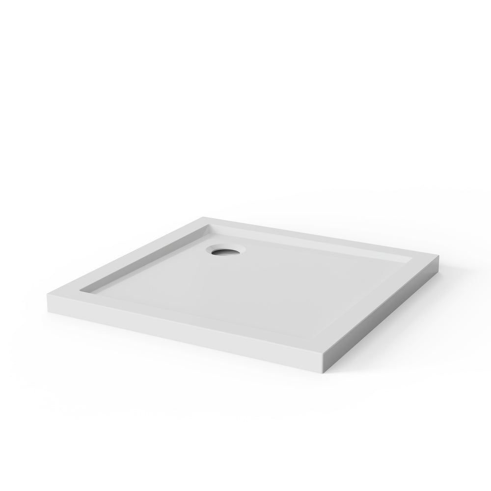 English Elm Goodyo 32x32 Shower Base Center Drain 2in Tall High-Gloss ABS Acrylic Pan Easy-Clean Durable White D163116715