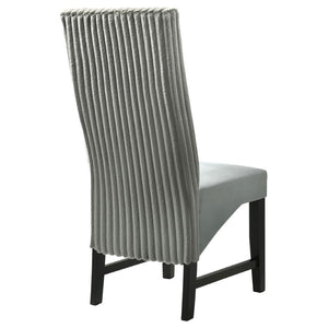 English Elm Dempsey Corduroy and Velvet Upholstered Dining Chairs with Tall Back Set of 2 Grey B062P440300