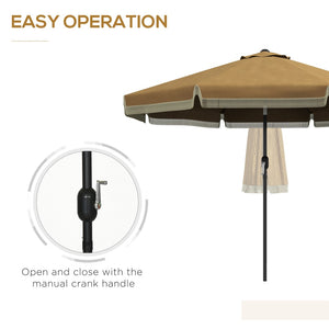 English Elm Outsunny 9Ft Ruffled Patio Umbrella With Crank & Tilt, Stylish Sunshade For Gardens, Decks & Pools W2225P200641-GIGA