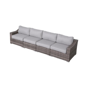 English Elm Fully Assembled 4-Piece Rattan Sectional Seating Set - Stylish, Comfortable, And Durable For Outdoors B120S00033