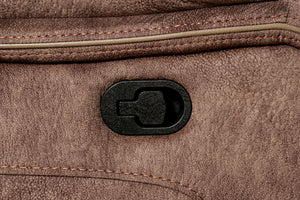 English Elm Transitional Multi-Function Glider Recliner with Channel Back, Cup Holders, Hidden Storage, Upholstered Comfort Dark Brown 43 L x 34 W x 30 H B2741P385036