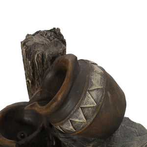 English Elm Christopher Knight Home® - 19.75" Weather-Resistant 3-Tier Floor Fountain with LED Base Light, Stone-Look Polyresin Outdoor Decor 71793.00BGRY