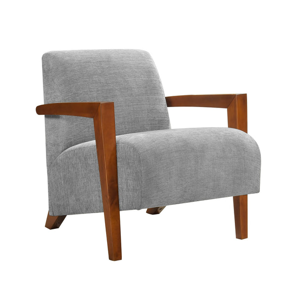 English Elm Ultra-Modern Mid-Century Chenille Armchair with Chestnut Solid Wood Frame, Dacron Foam Comfort, Stylish Seating for Living Room Gray 30.25 L x 28.75 W x 17.25 H B011P308550