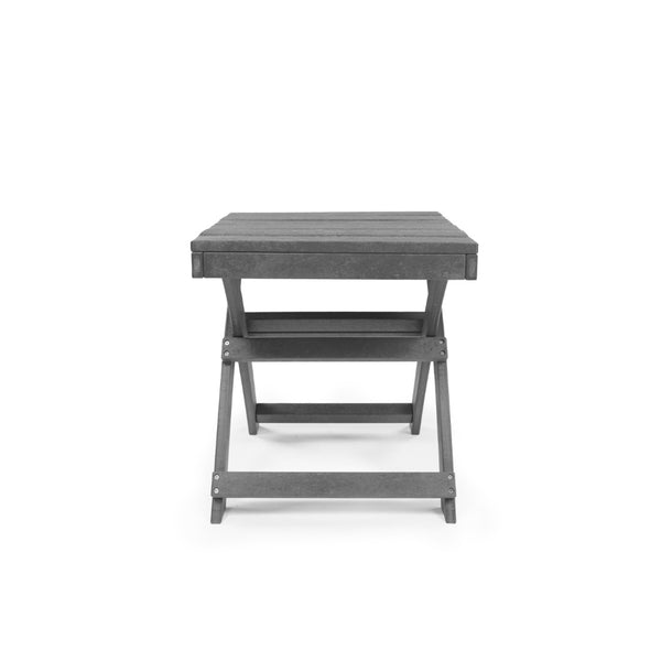 English Elm Seaview Recycled Hdpe Outdoor Folding Side Table Uv Resistant Patio Deck Use Gray B2745P409723